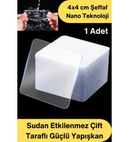 #ÇiftTaraflıBant 4x4 cm Şeffaf Nano Bant Çift Taraflı Güçlü Yapışkan Su Geçirmez Çivi Gerektirmeyen