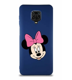 Xiaomi Redmi Note 9S Soft Premier Kapak Minnie Mouse-C Tasarımlı Silikon Kılıf - Lacivert (Şeffaf)