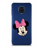 Xiaomi Redmi Note 9S Soft Premier Kapak Minnie Mouse-C Tasarımlı Silikon Kılıf - Lacivert (Şeffaf)