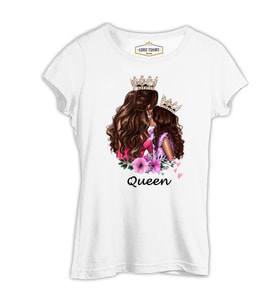 Queen Mom Beyaz Kadın Tshirt