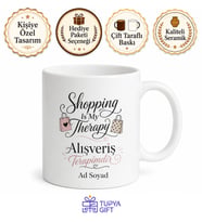 Shopping Is My Therapy Baskılı Alışveriş Terapimdir Kahve Kupa Bardak Hediye