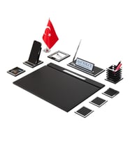 Lina Sümen Takımı 10 Parça Siyah Full Set (Gümüş)