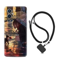 Tecno Spark 9 Pro Kılıf Silikon Boyun Askılı İpli Desenli Silikon Kız ve Kedi 1762
