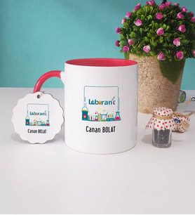 Laborant Kupa Bardak Kırmızı ve Anahtarlık
