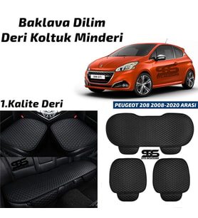 Peugeot 208 2008-2020 Arası Siyah Deri Oto Koltuk Minderi