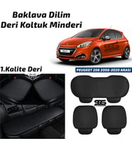 Peugeot 208 2008-2020 Arası Siyah Deri Oto Koltuk Minderi