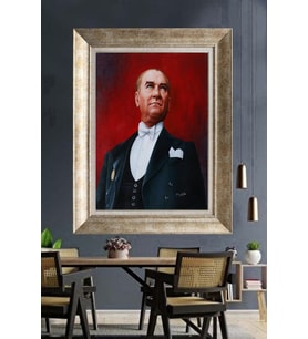 Gümüş Çerçeveli Atatürk Tablo za181