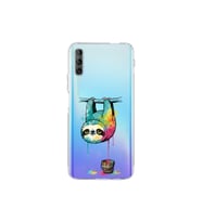 Huawei P Smart Pro ile Uyumlu Splash Tembel Hayvan Tasarımlı Şeffaf Silikon Kılıf