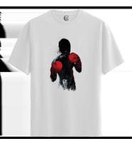 Shadow Boxer - %100 Pamuklu Erkek Beyaz Tişört - Premium Quality (Siyah - Beyaz)