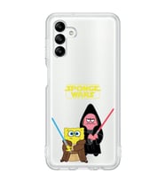 Samsung Galaxy A04S Uyumlu Sunger Bob Star Wars Desenli Şeffaf Telefon Kılıfı