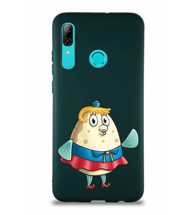Huawei P Smart 2019 Soft Premier Kapak Bayan Puff Tasarımlı Silikon Kılıf - Yeşil (Şeffaf)