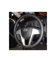 DİKİŞLİ DİREKSİYON KILIFI SİYAH DERİ/DİKİŞLİ HYUNDAİ İ20 İÇİN