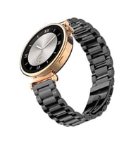 Sneezy Huawei Watch Gt4 41mm İle Uyumlu 18mm Ironweft Döküm Çelik Metal Kordon (Siyah)