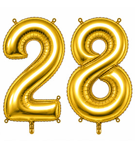 28 Rakam Folyo Balon Altın Rengi (36 cm)