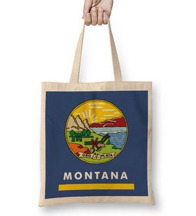 Montana State Flag Bez Çanta Uzun Saplı