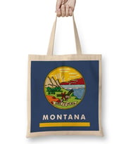 Montana State Flag Bez Çanta Uzun Saplı