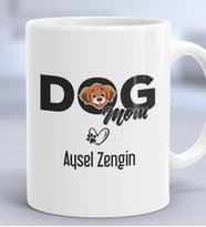Kişiye Özel Dog Mom Hediye Kupa Bardak Köpek Annesi (Beyaz)