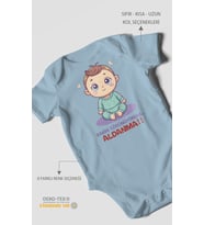 Sakin Görünüyorum Aldanma! Baskılı Bebek Zıbını – Çıtçıtlı Body  %100 Pamuk Kısa Kol (Bebek Mavisi)