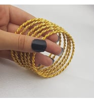 Altındolabım Altın Kaplama Adana Burgu Model Bilezik 20 gr Üçlü Adana Burma 22 Ayar