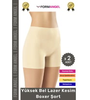 #Korse İz Göstermeyen Lazer Kesim Toparlayıcı Şekillendirici Rahat Yüksek Bel Boxer Korse - 2 Adet