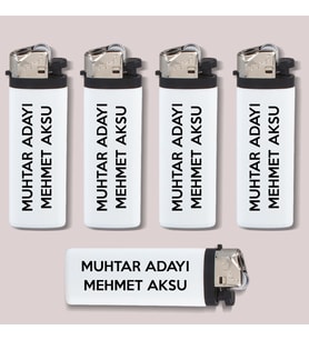 Muhtar Adaylarına Özel Promosyon Beyaz I-Lighter Taşlı Siboplu Çakmak, Seçim Promosyon Ürünleri (Farklı Adet Seçenekleriyle)