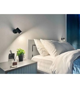RİOLİGHT MODERN1 MAFSALLI HAREKETLİ BAŞLIK SİYAH1 YATAK BAŞI SPOT APLİK 1ADET FİYATIDIR(AMPUL DAHİL)