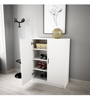 Alesta Life 2 Kapaklı 4 Raflı Ayakkabılık Beyaz