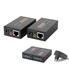 pilelistore Vga + Ses Rj45 Extender Seti 100 M - Siyah HDX1318