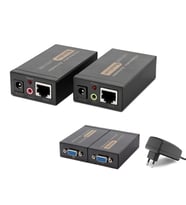 pilelistore Vga + Ses Rj45 Extender Seti 100 M - Siyah HDX1318