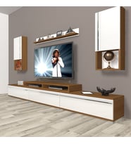Decoraktiv Ekoflex 270TA Mdf Tv Ünitesi Tv Sehpası - Ceviz Beyaz (Beyaz - Kahverengi)