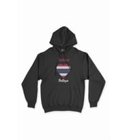 Pattaya Tayland Bayraklı Kalpli Siyah Sweatshirt Hoodie