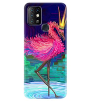 INFINIX Hot 8 9 10 11S Hot 10 Play 10T Kılıf Desemli Silikon Queen Flamingo 1748