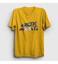 Presmono Unisex Sarı Mask Arctic Monkeys T-Shirt 14572tt (Sarı)