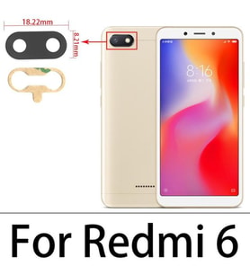 Xiaomi Redmi 6 Arka Kamera Camı Lens Yapışkanlı