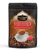 Hacı Halis Efendi Çilek Aromalı Türk Kahvesi 200 gr Yumuşak İçimli Doypack