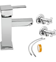 Arçe Kare Banyo Lavabo Batarya Seti Flex 2'li Taharet Teflon Bant