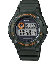 CASIO W-216H-3BVDF YEŞİL SİLİKON KORDON DİJİTAL ERKEK KOL SAATİ