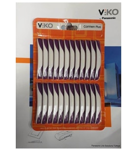 Viko Carmen Plus Beyaz Koyu Fuşya Kordon - 12'li Takim