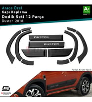 S-Dizayn Dacia Duster 2 Kapı Koruma ve Çamurluk Kaplaması Dodik Seti Parlak Krom Yazılı 2018 Üzeri A+ Kalite