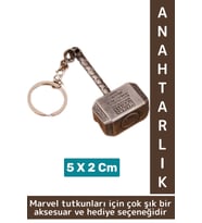 Yüksek Kaliteli Dekoratif Çok Şık Hediyelik Marvel Figürü Oynar Başlıklı Anahtarlık THOR ÇEKİCİ