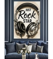 Müzik Dinle Kulaklık Posteri Dekoratif Kanvas - Mdf Ahşap Tablo