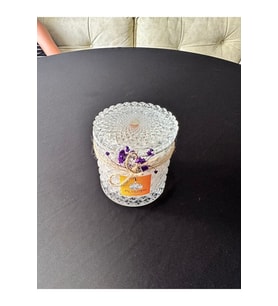 11x10 Kristal Camda Dekoratif Kokulu Mum – Beyaz