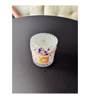 11x10 Kristal Camda Dekoratif Kokulu Mum – Beyaz