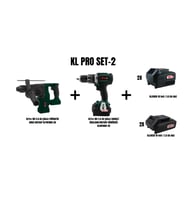 KLPro Set-2 (5.0 AH ŞARJLI PNÖMATİK KIRICI MATKAP+2.0 AH ŞARJLI DARBELİ VİDALAMA/MATKAP KÖMÜRSÜZ)