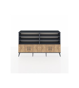 Arges Konsol 6 Raflı 4 Kapaklı 176x30x99 Antrasit-Çam/Aytaşı