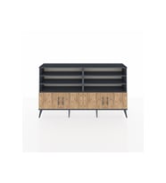 Arges Konsol 6 Raflı 4 Kapaklı 176x30x99 Antrasit-Çam/Aytaşı