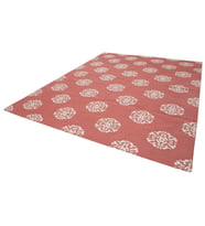 Kırmızı Kilim Modern Geometrik Stil El Dokuma Salon Kilimi Pamuk Yün Karışımı Yatak Odası