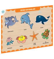 CAAHS-3212 CA GAMES AHŞAP DENİZ HAYVANLARI BUL-TAK