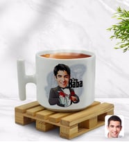 BK Gift Kişiye Özel Baba Godfather Karikatürlü T Kulplu Beyaz Middle Kupa Bardak-5