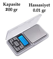 Dijital Hassas Elektronik Kuyumcu Cep Terazisi Tartı 200 gr 0.01 gr